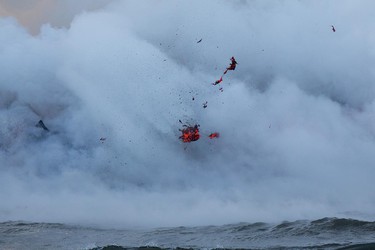 Lavabombe, Kilauea Eruption, Ocean Entry, Hawaii, USA